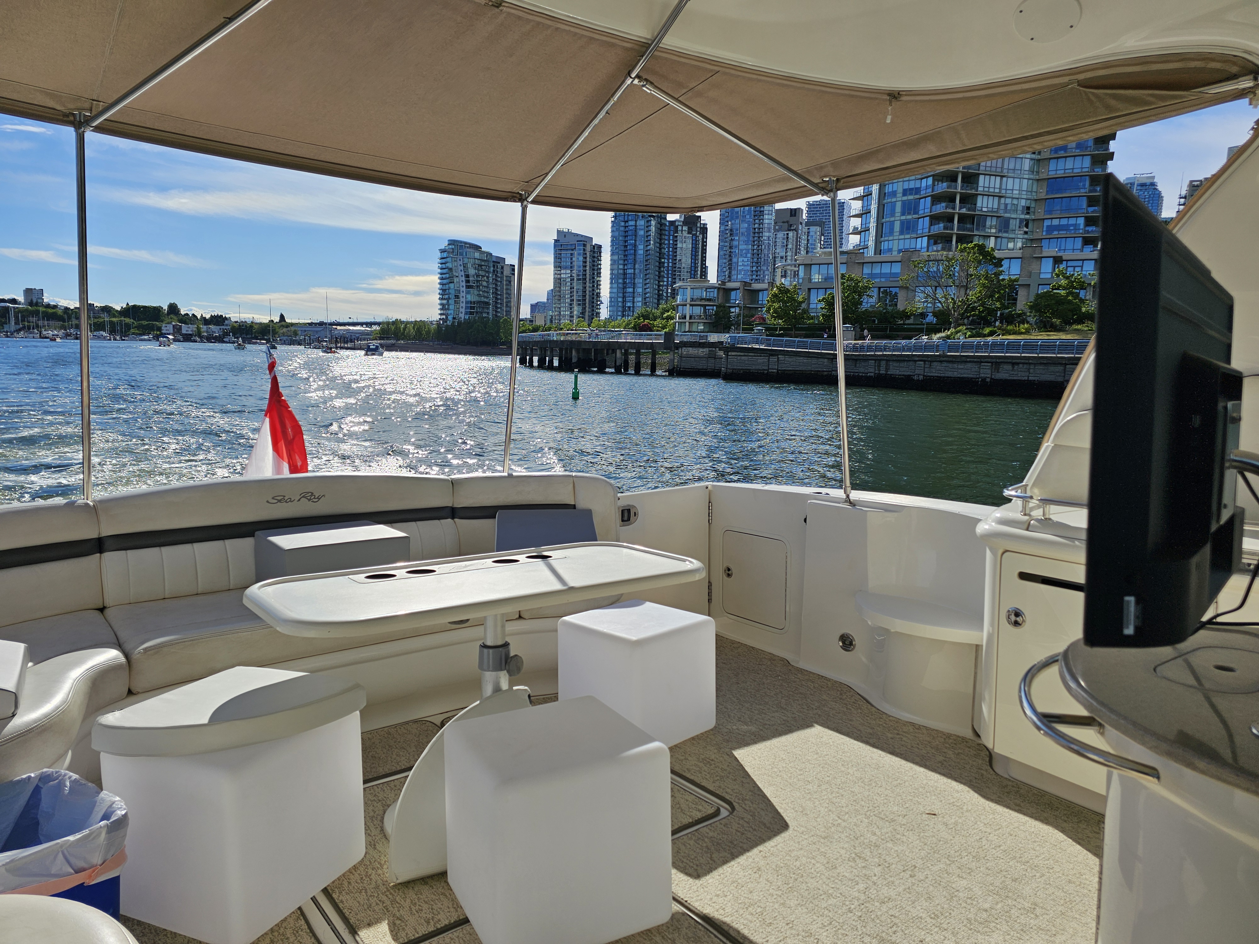 Rear deck with city views