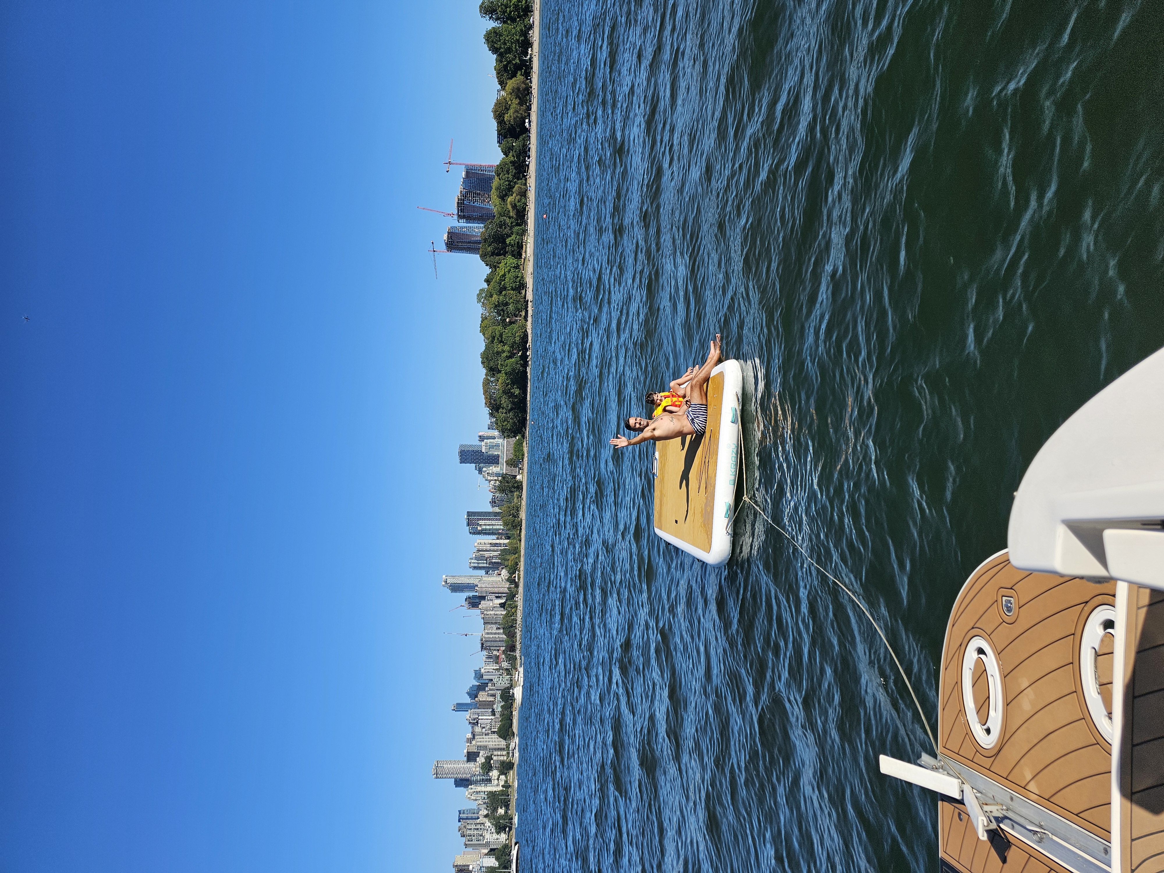 Floating dock with Vancouver skyline